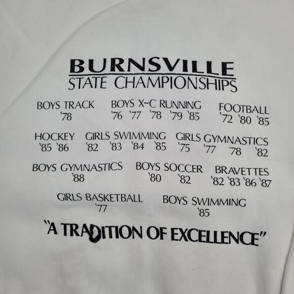 Vintage Burnsville High School Sweatshirt Large 23x25 USA Made 70s 80s - Picture 9 of 16